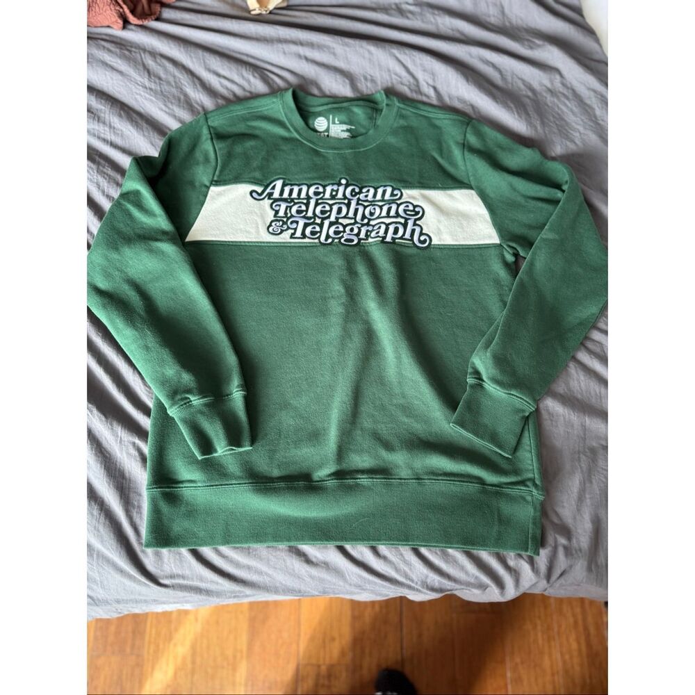 AT&T "American Telephone & Telegraph" vintage green crewneck sweatshirt sz L